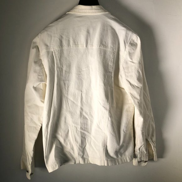 Turbulence White Cotton Denim Jacket Mens - Picture 8 of 10